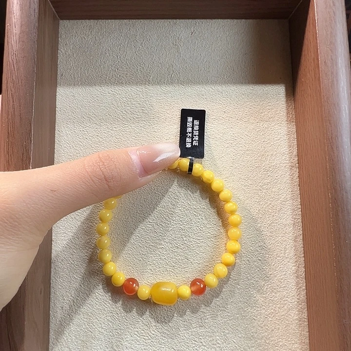 蜜蜡未镶嵌手串6.4mm蜜蜡手串