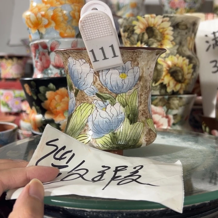 景德镇手绘花盆满38包邮偏远地区除外