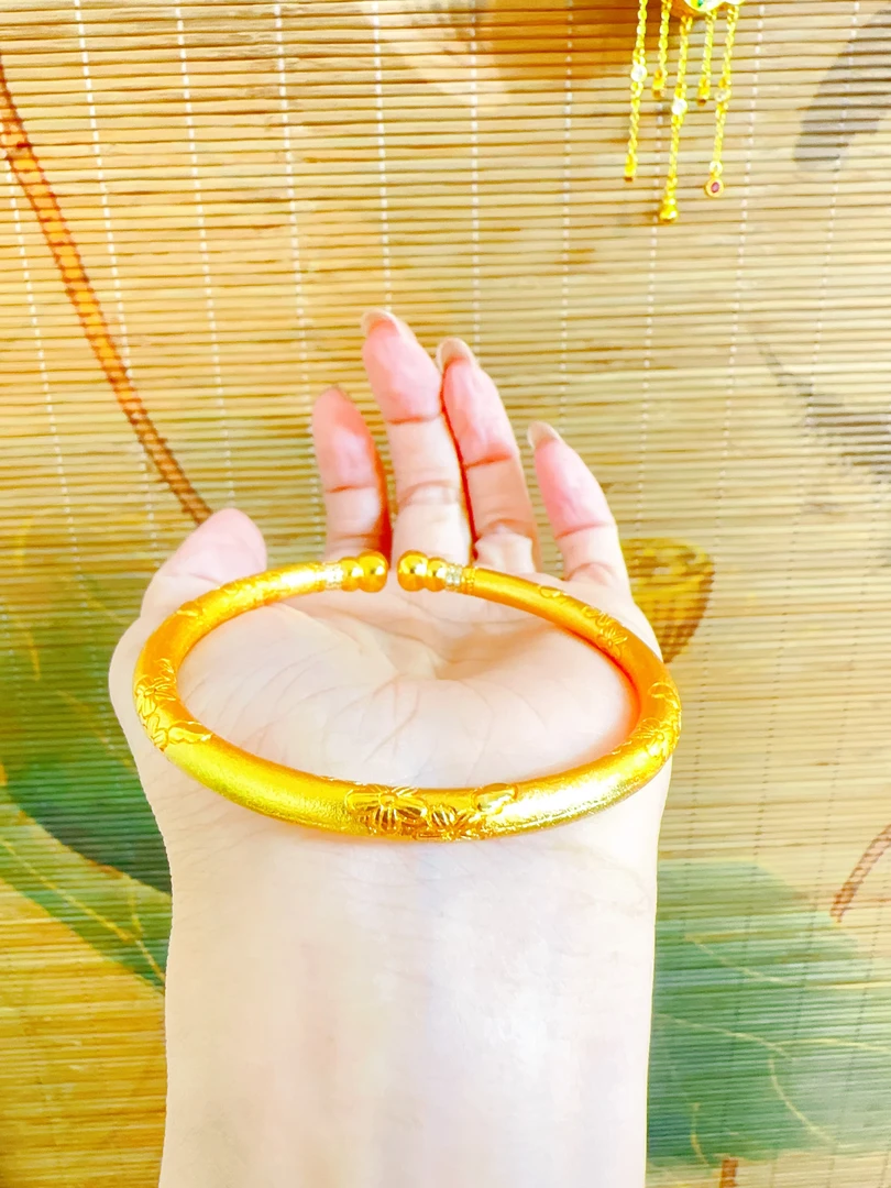 古法精工繁华祥云开口南瓜手镯3064