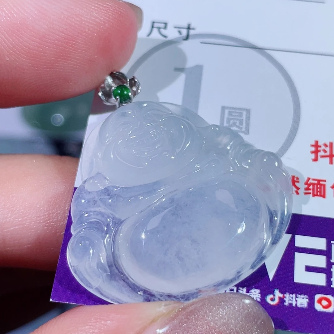 颈饰18K金镶嵌翡翠佛公