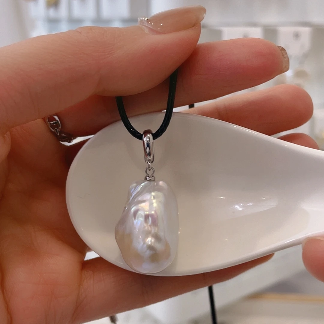 淡水珍珠天然珍珠巴洛克银S925镶嵌