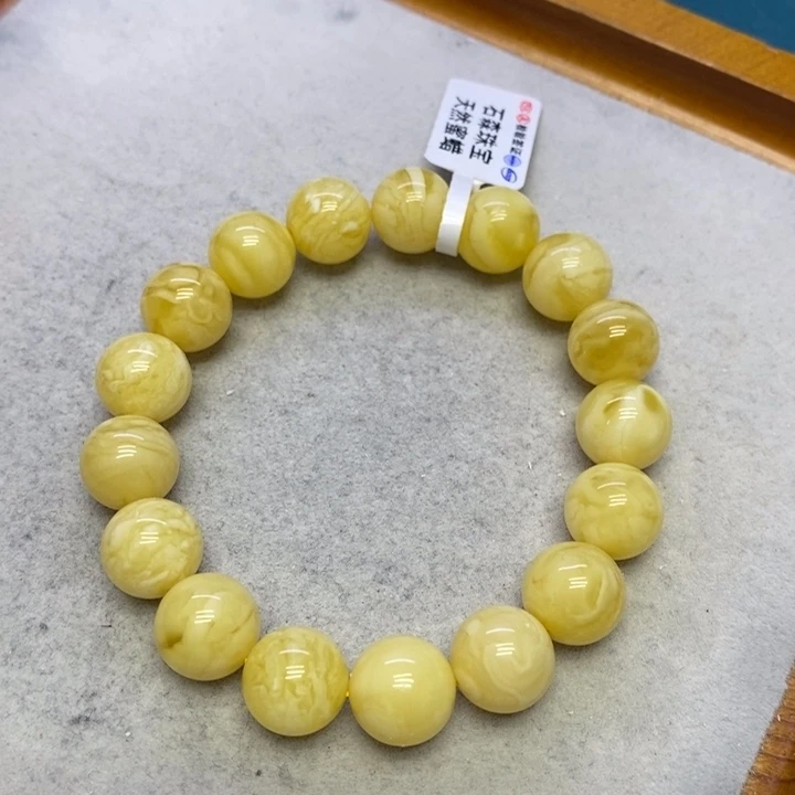 蜜蜡裸石未镶嵌手串