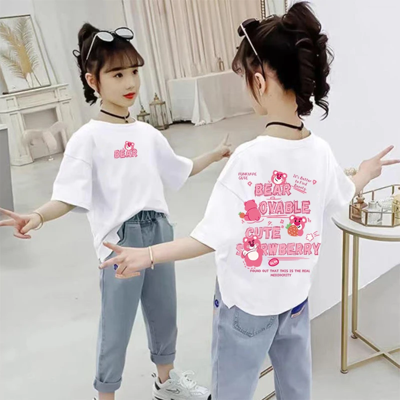 女童短袖T恤夏季2025新款童装小女孩纯棉半袖儿童夏装体恤上衣潮