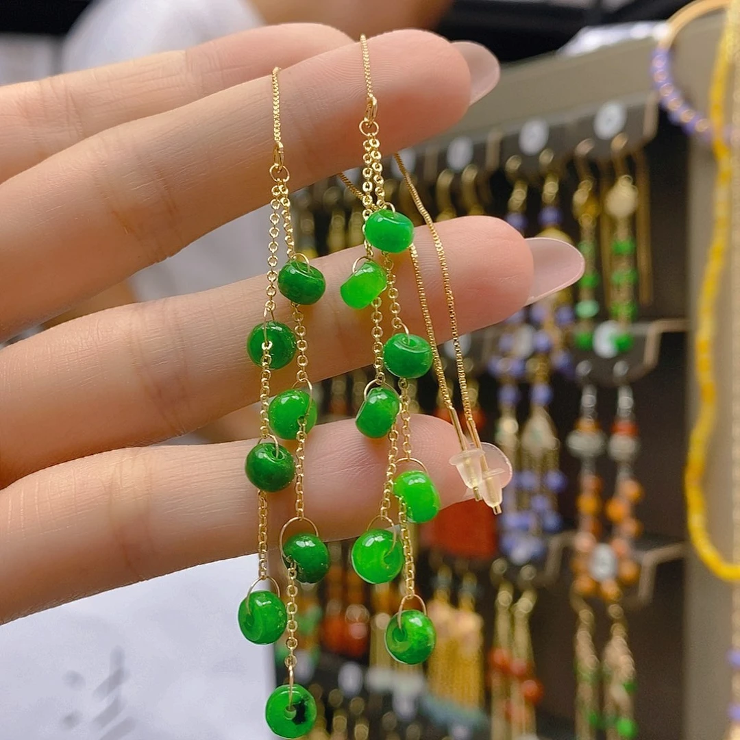 翡翠合金耳饰翡翠