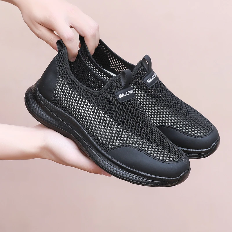 夏季新款透气防滑休闲百搭男鞋一脚蹬软底舒适轻便久穿不累脚男鞋