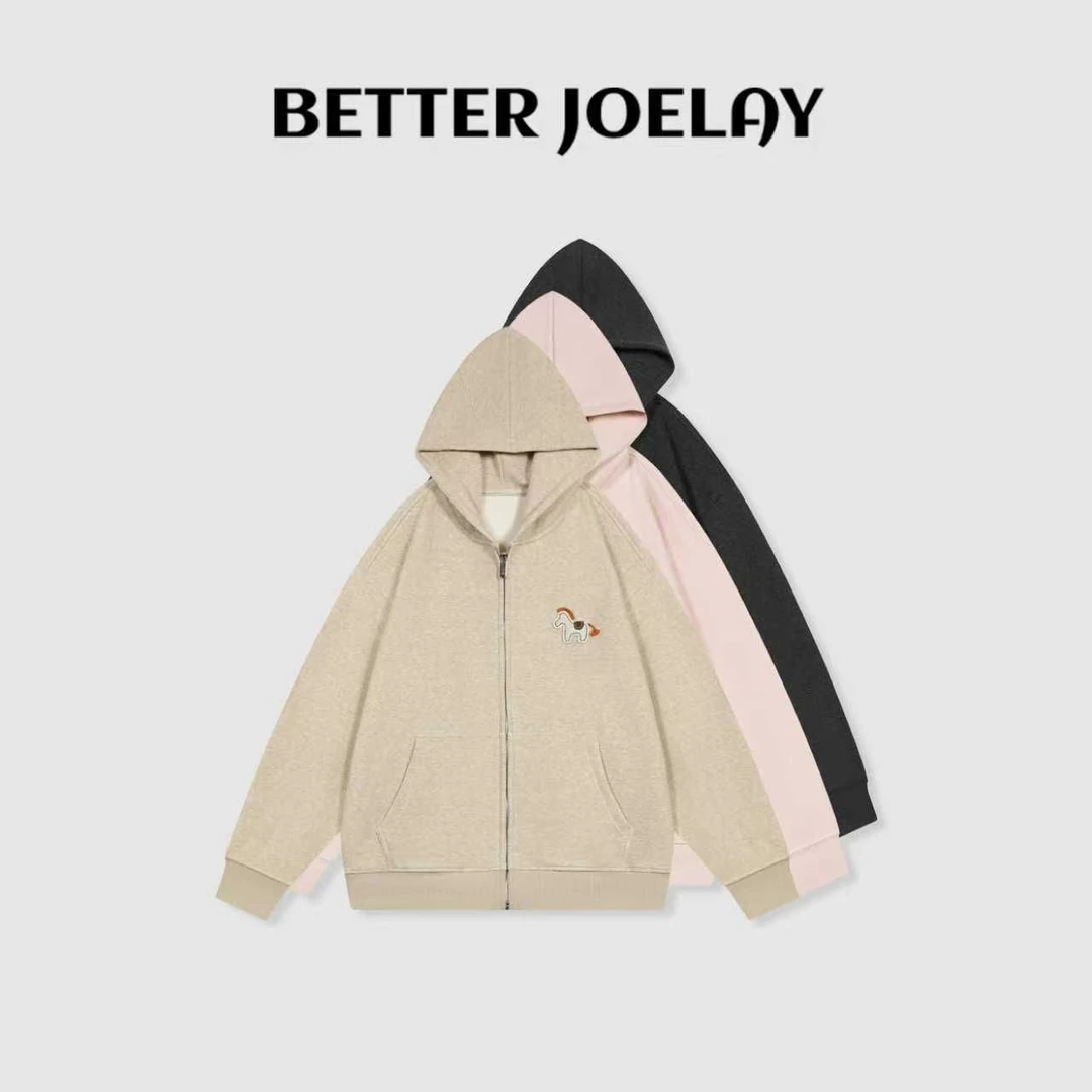BETTERJOELAY-【灰酷萌趣】时尚百搭开衫连帽卫衣休闲风GG0380