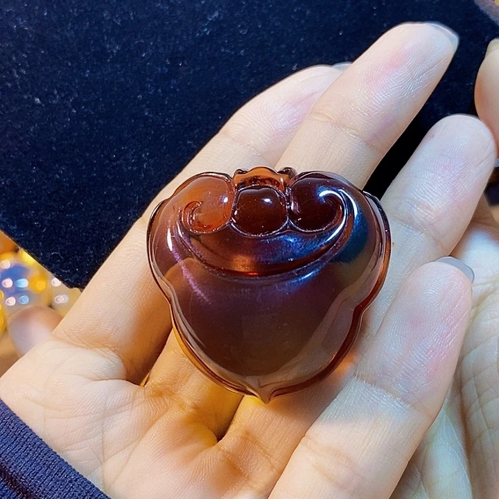 蓝珀未镶嵌珠宝奇石墨西哥红蓝如意