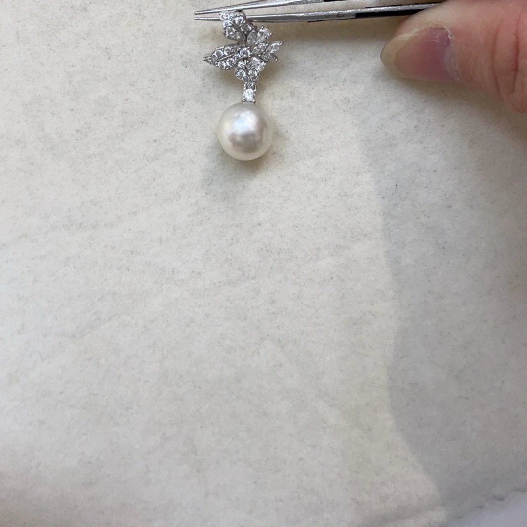 海水珍珠吊坠(不含链)银S925镶嵌