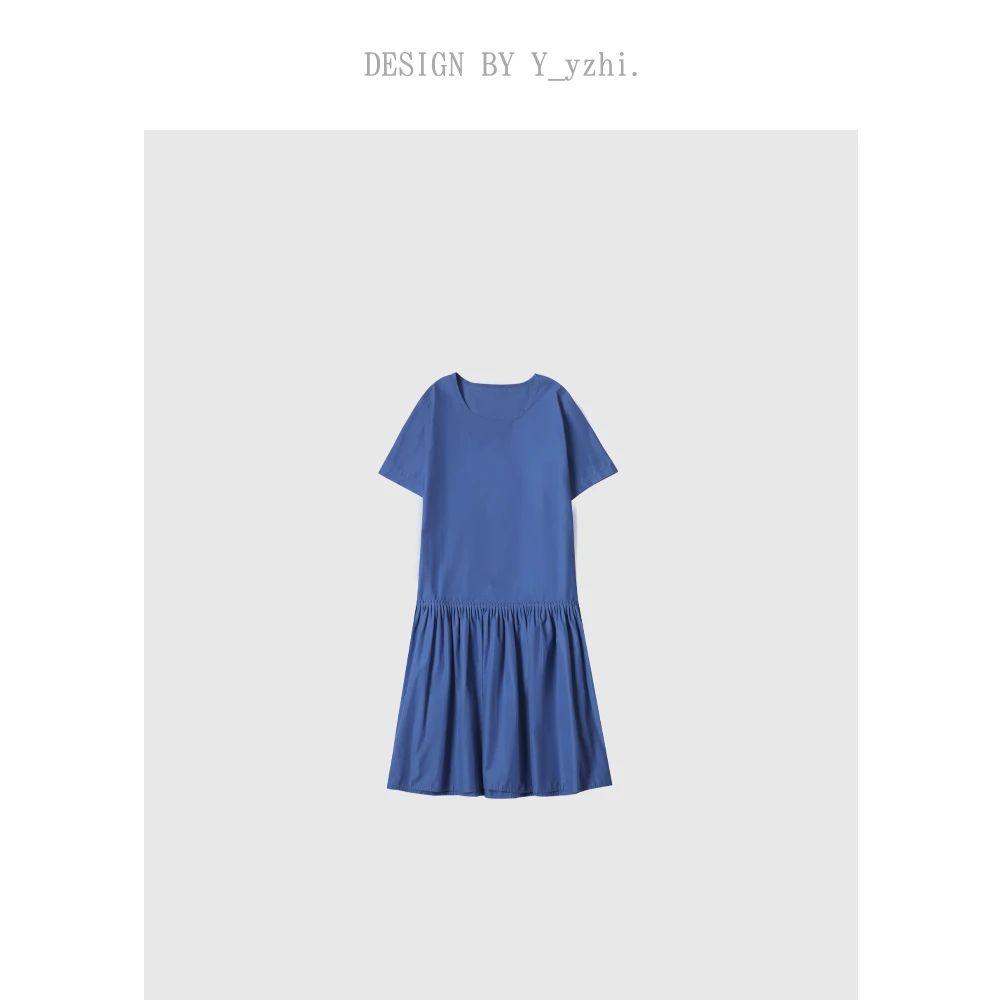 y_yzhi 龙葵｜深蓝色棉感连衣裙