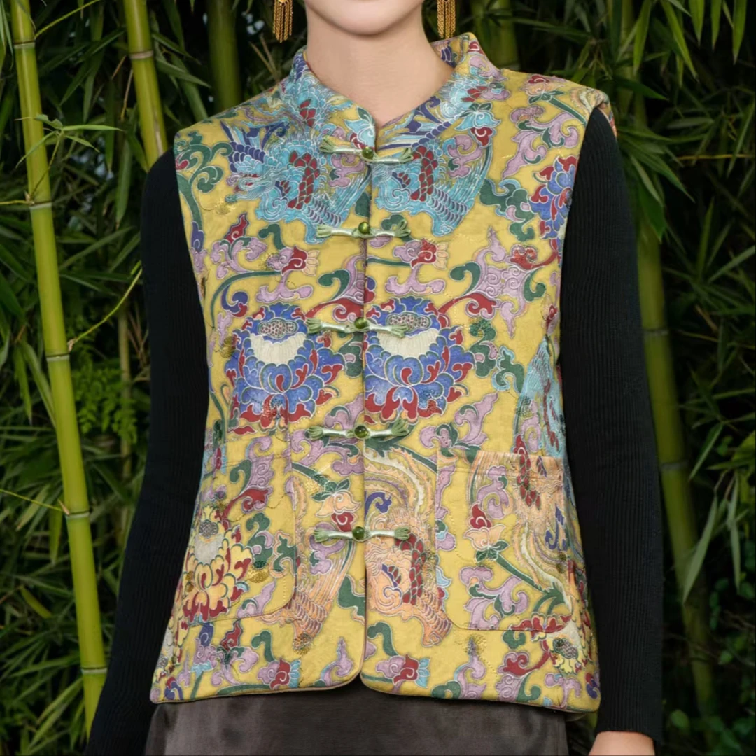 【100%羊毛】东方国韵花马甲6327-KXP