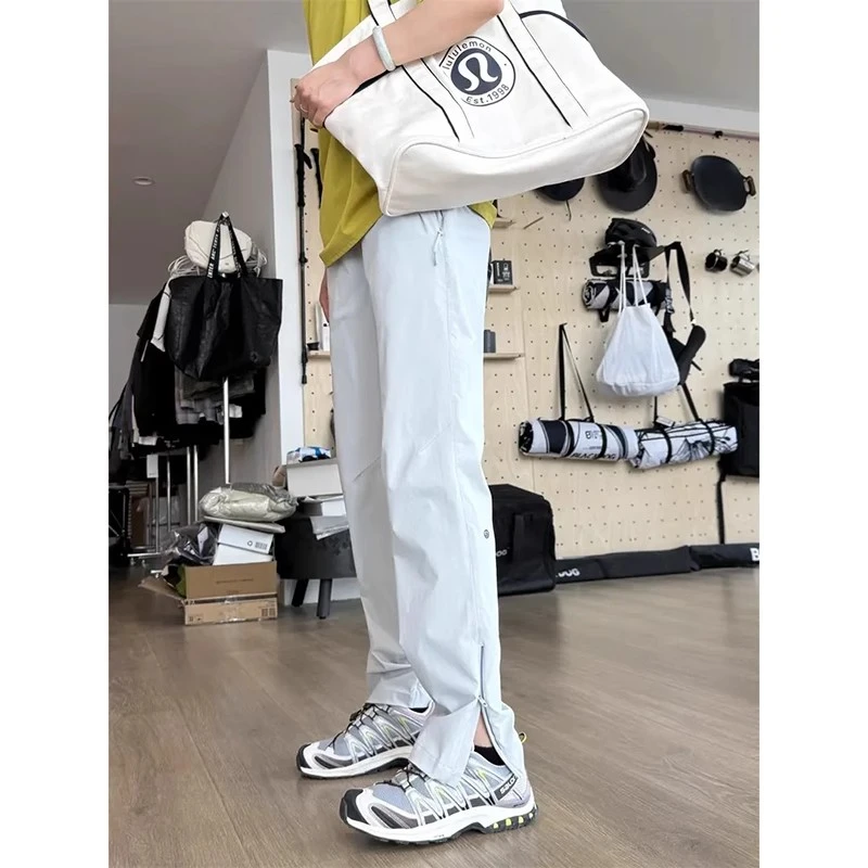 春夏季机能拉链户外运动弹力冰丝速干裤显瘦百搭男女款工装休闲裤