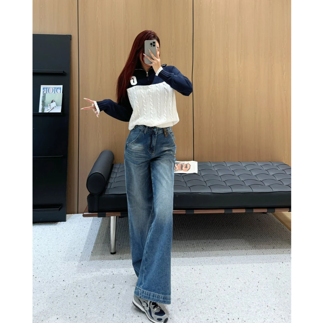 【SEVENWANG】25 |驴家刺绣口袋直筒牛仔裤9867