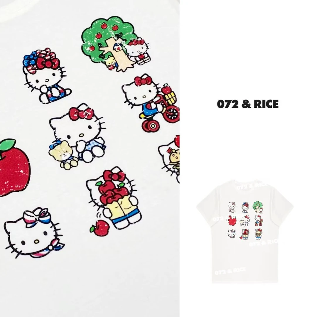 072 & RICE【九格凯蒂】莱赛尔+棉 夏季休闲圆领短袖T恤 Z-32NB424