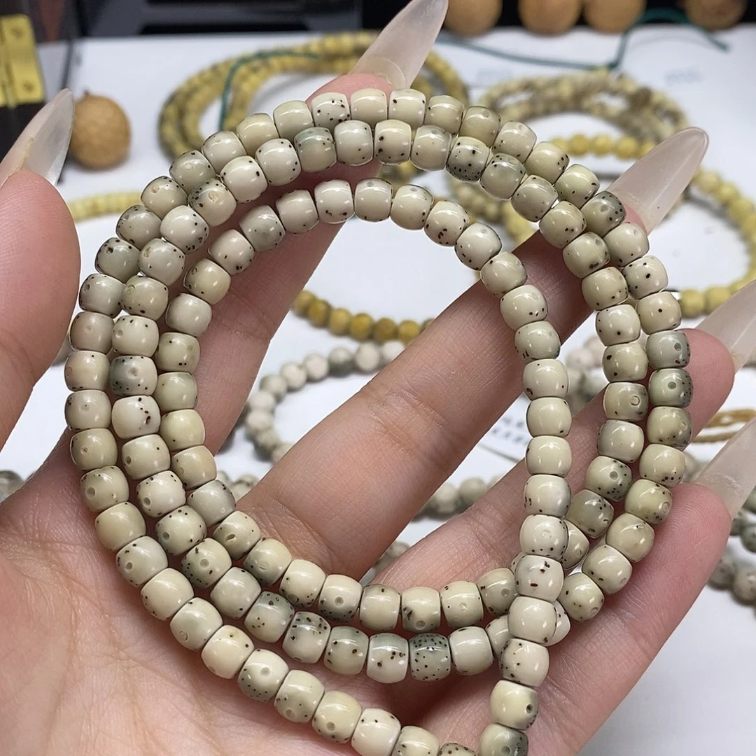 吊坠星月菩提星月菩提65直切绿背撞色石玉料108