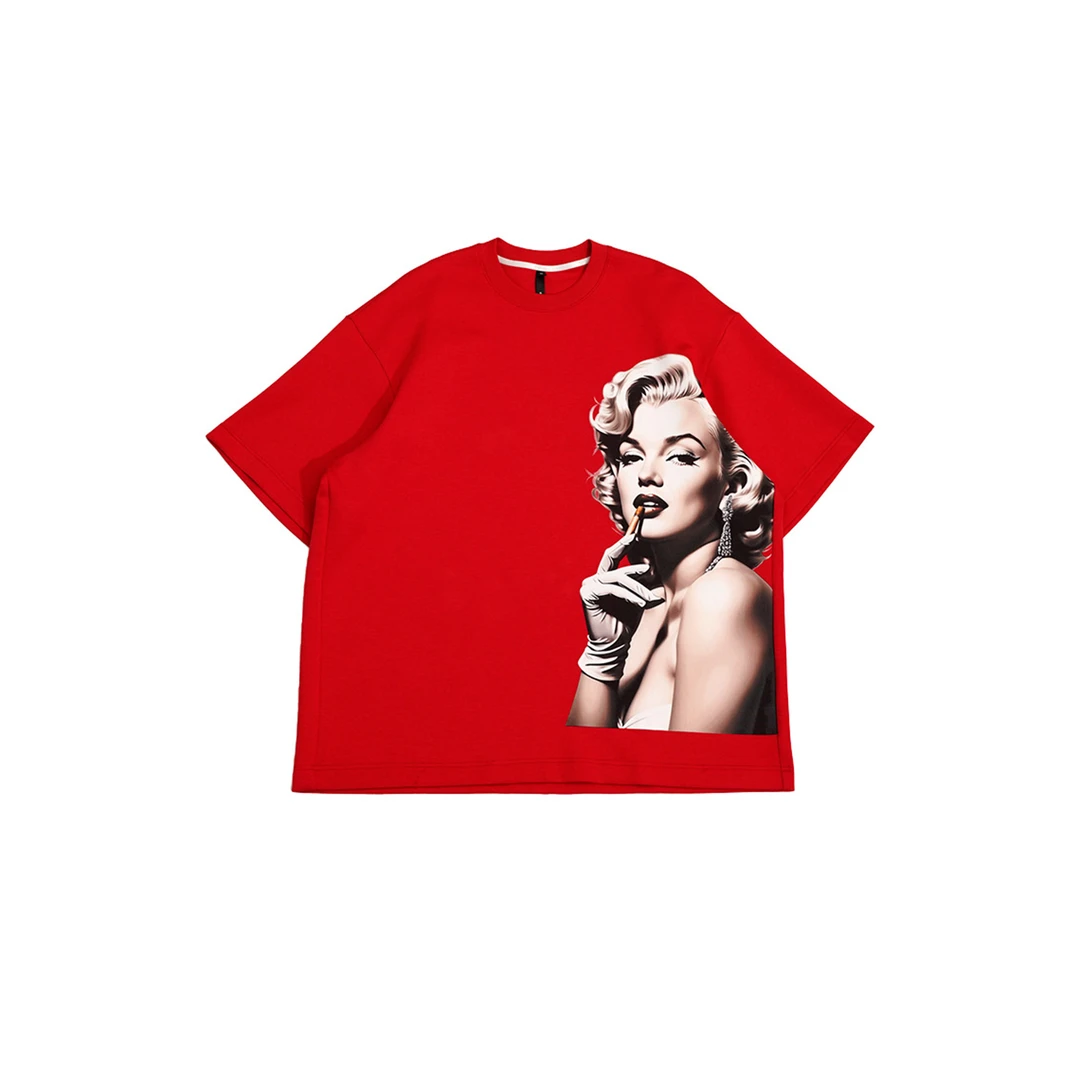 25早春新款轻奢高级感美式街头潮流印花设计“梦露”短袖大T 152020