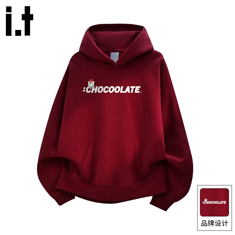 it :CHOCOOLATE美式潮牌重磅卫衣男春秋时尚简约百搭连帽休闲外套