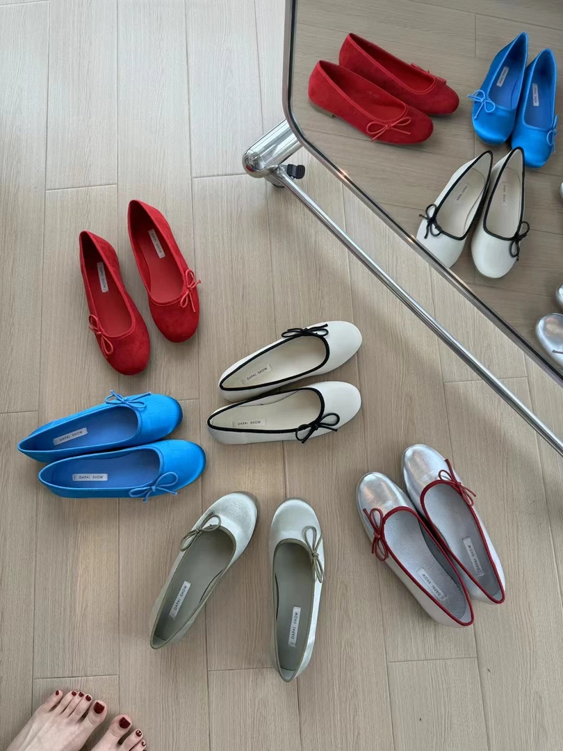 H608春夏新款法式平底芭蕾舞鞋气质时尚蝴蝶结女鞋防滑软底单鞋