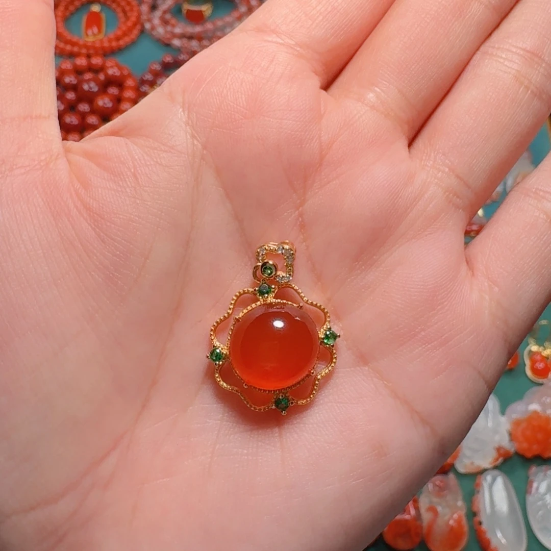 南红玛瑙南红银S925镶嵌