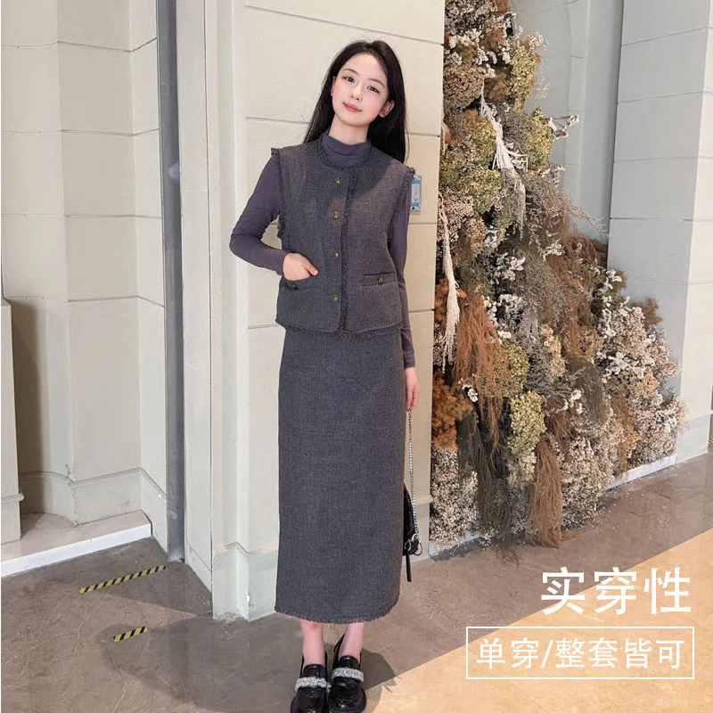 打底T马甲半身裙三件套轻奢省心穿搭韩系小香风三件套1800