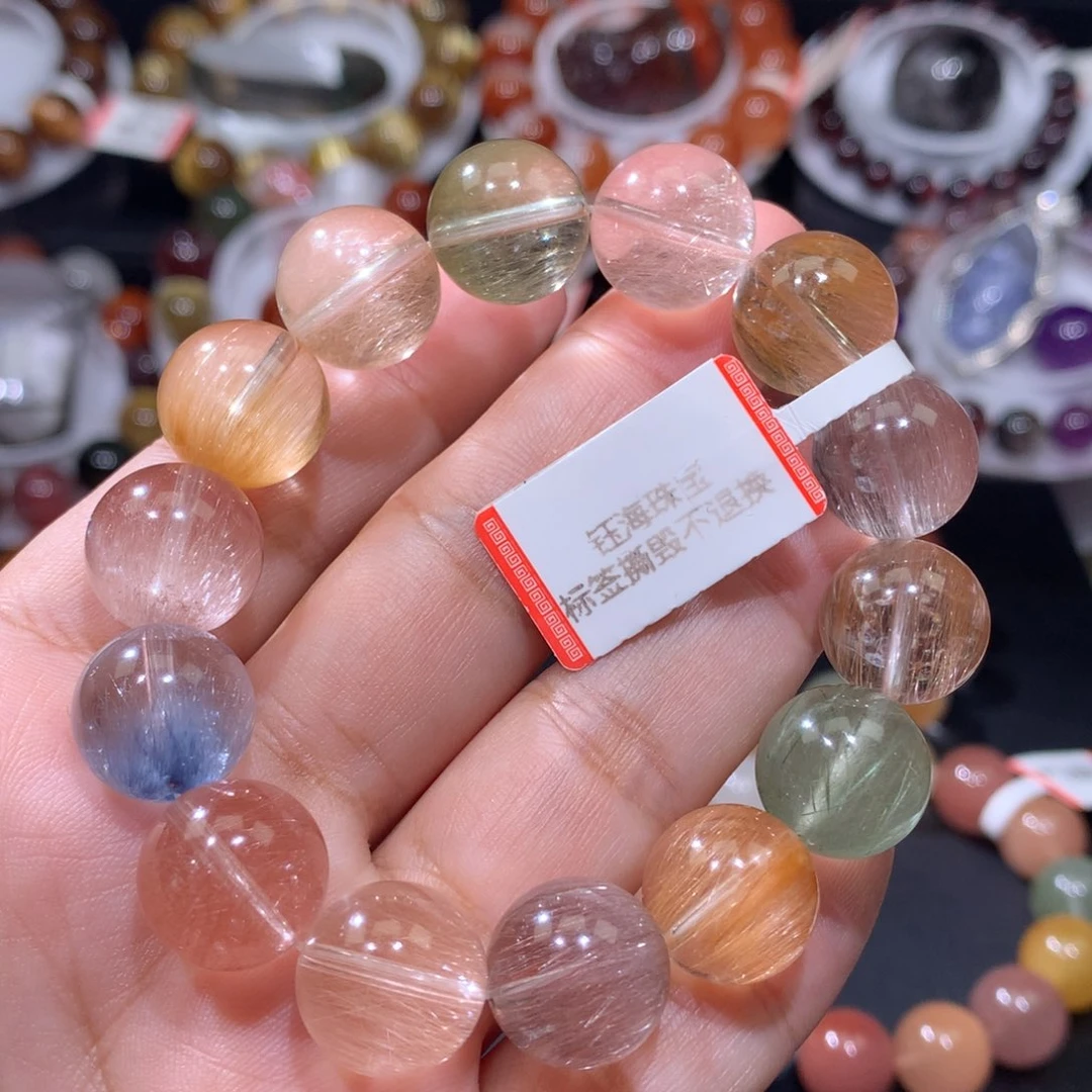 未镶嵌手链水晶彩兔毛13.6mm