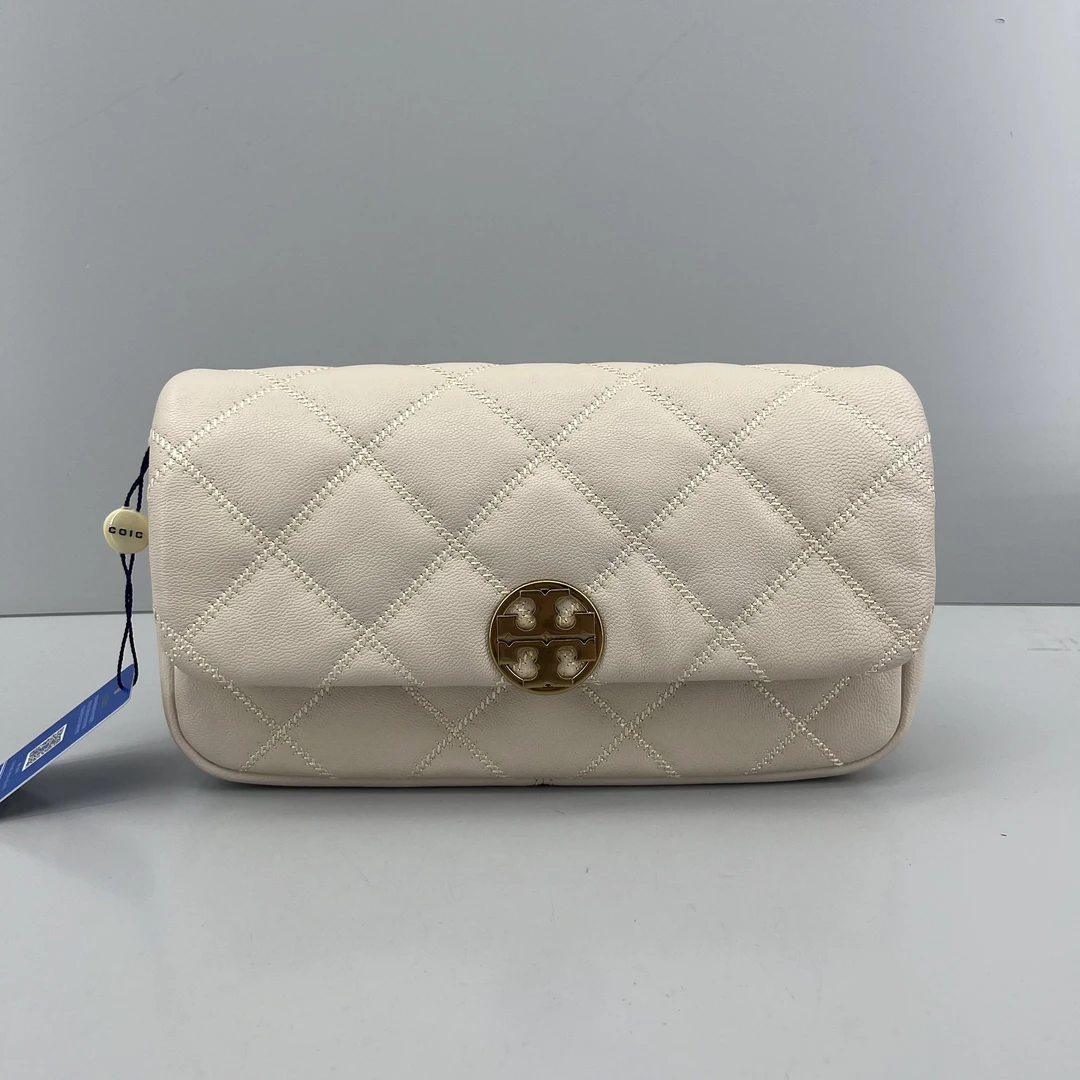 95新 TORY BURCH/汤丽柏琦 willa白色法棍包24*13*6cmSM071209