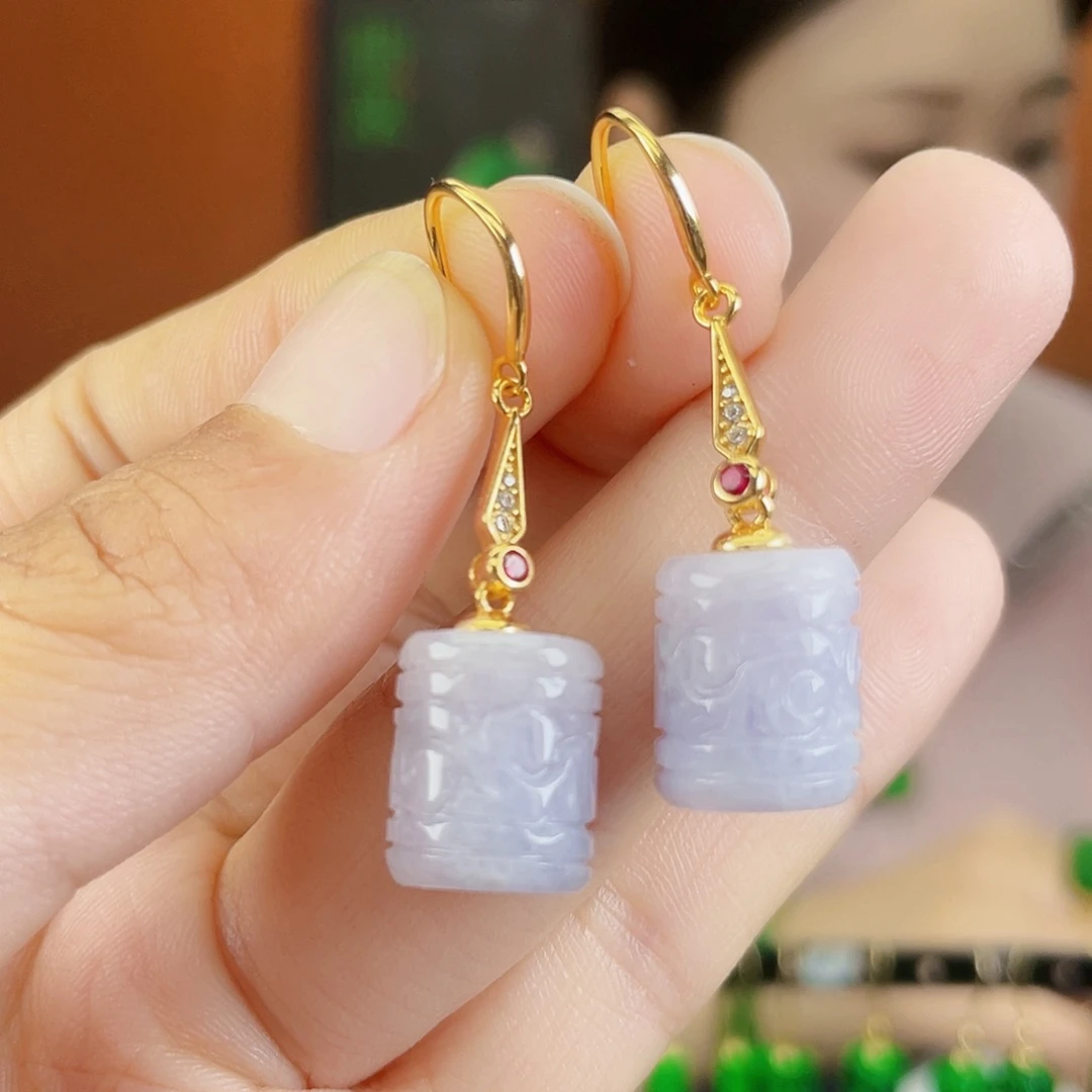 翡翠银S925镶嵌耳饰