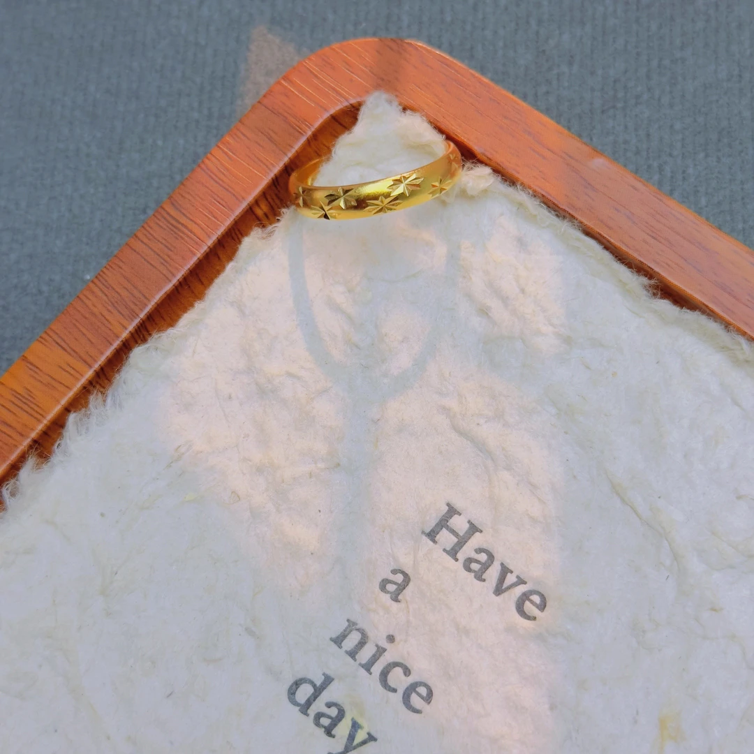 【丁老头甄选】精工泥鳅背满天星开口戒指40130