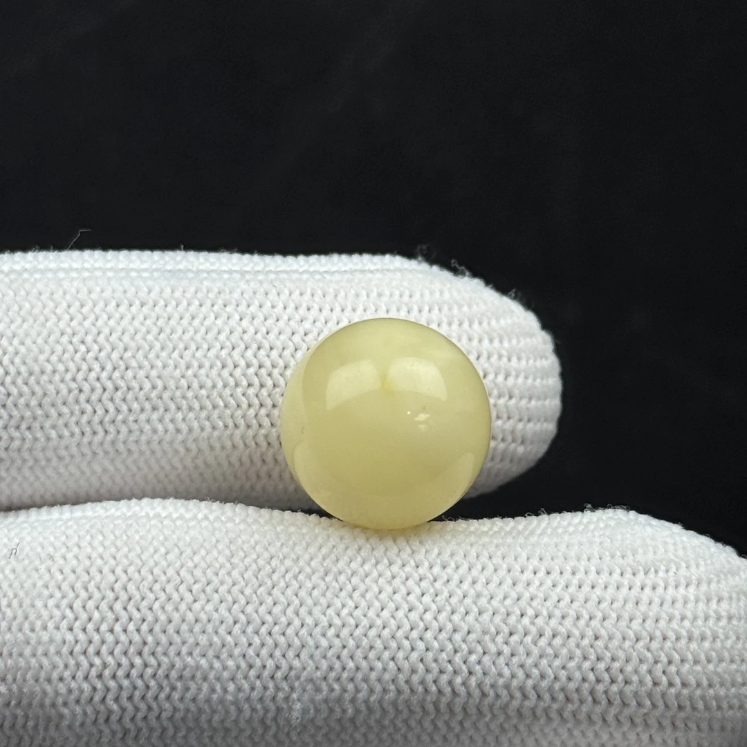 A3617天然原矿蜜蜡 圆珠14.7mm 支持鉴定假一罚十