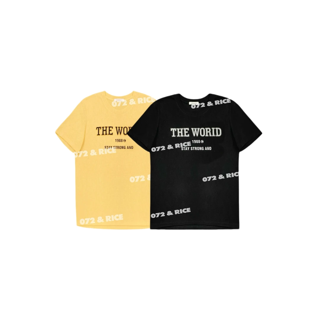072 & RICE【绣针字母】夏季休闲圆领百搭短袖T恤 N-32SZY18