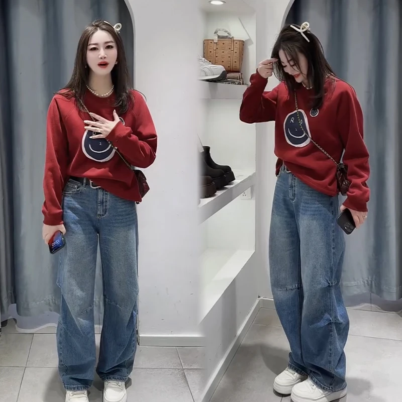 2025秋冬新款时尚显瘦气质网红高档套装女高级百搭宽松大码两件套