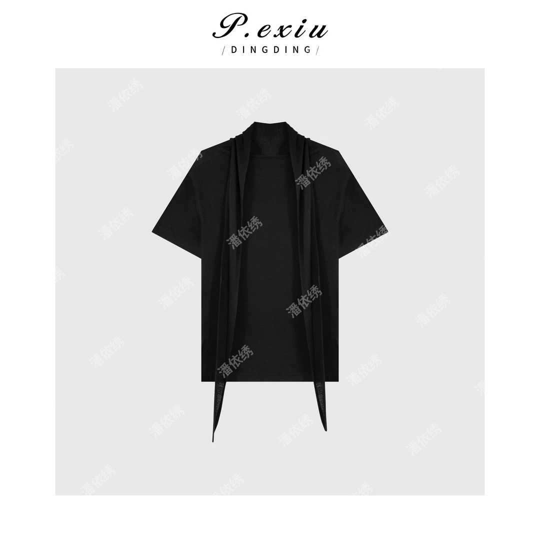 PanYiXiu/潘依绣韩系领带圆领短袖T恤 W-62933