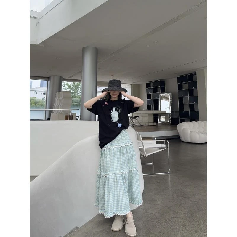 BETTERJOELAY-【薄荷少女】时尚可爱小裙子百搭小清新半身裙Z1219