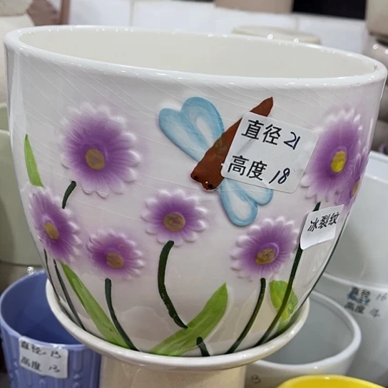 多肉绿植陶瓷花盆9.9包邮，有孔