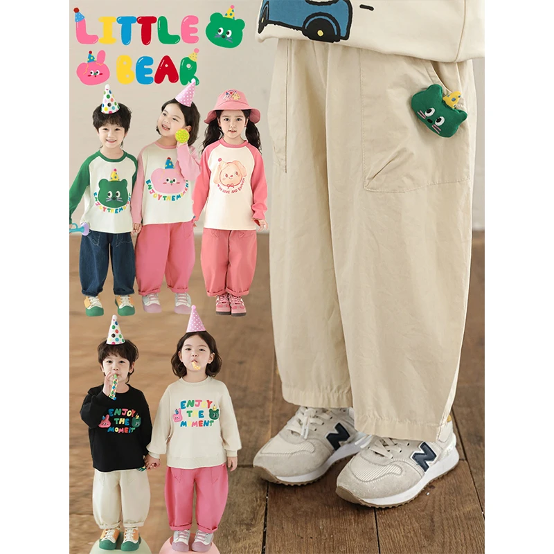 YOEHYAUL/幼悠春贰波【派对小熊】洋气女宝运动裤GN5128  GN5128-1