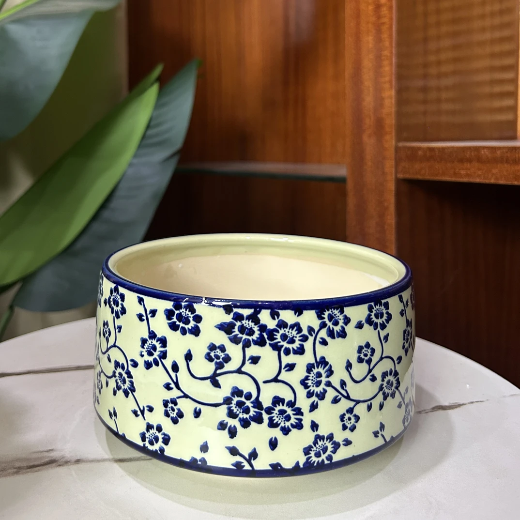 A322口17高10中国风青花瓷花盆适合蝴蝶兰君子兰等盆栽家用