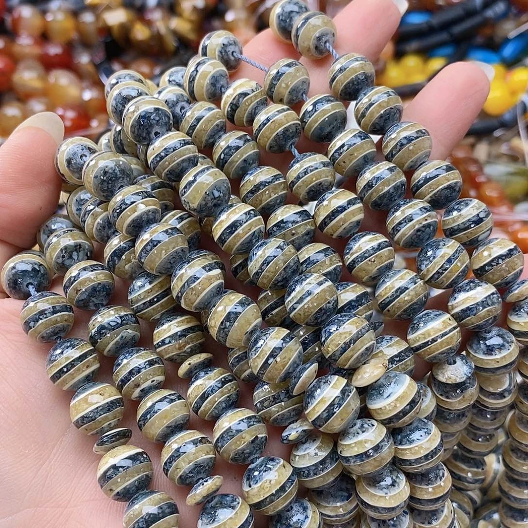 玛瑙/玉髓未镶嵌珠宝半成品卡十贝珠一条