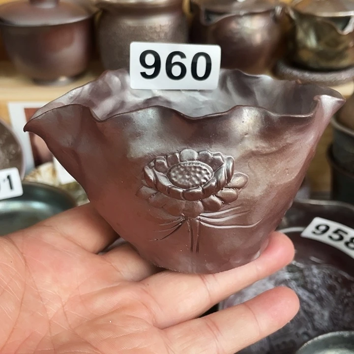 茶杯紫砂柴烧纯手工960