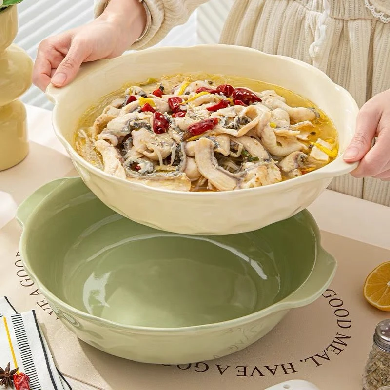 酸菜鱼大盆碗家用新款大号双耳汤碗陶瓷汤盆水煮鱼毛血旺专用gh