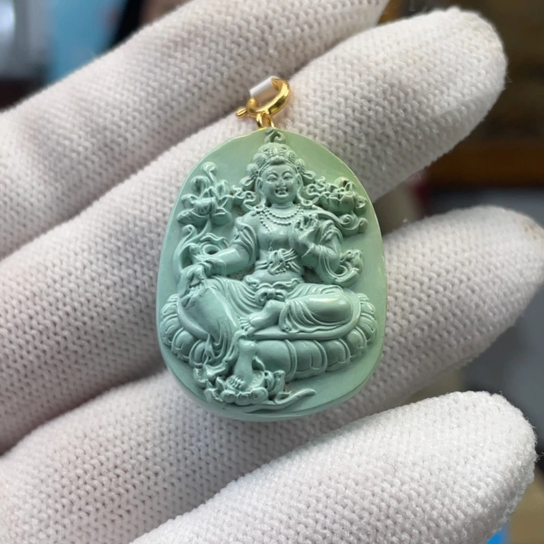 绿松石未镶嵌挂件