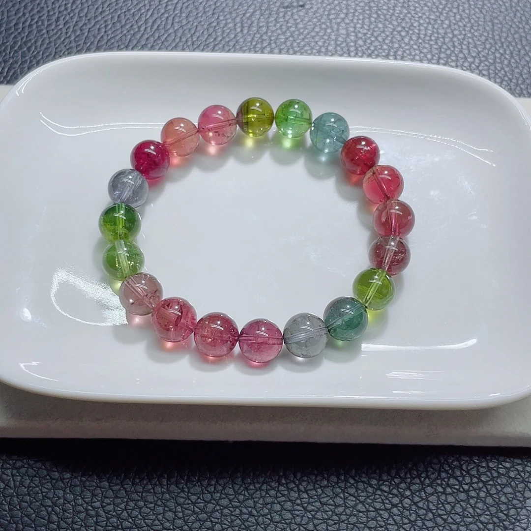 碧玺未镶嵌手链9.6mm左右