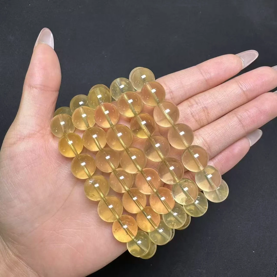 y579天然巴西星光黄水晶手串多样性发一