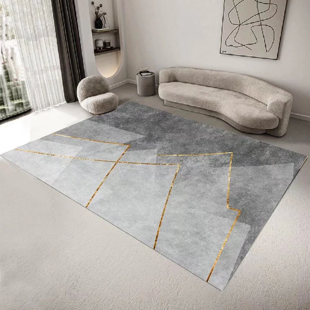 灰色简约200×300轻奢地毯客厅卧室茶几垫大面积可裁剪家用地毯