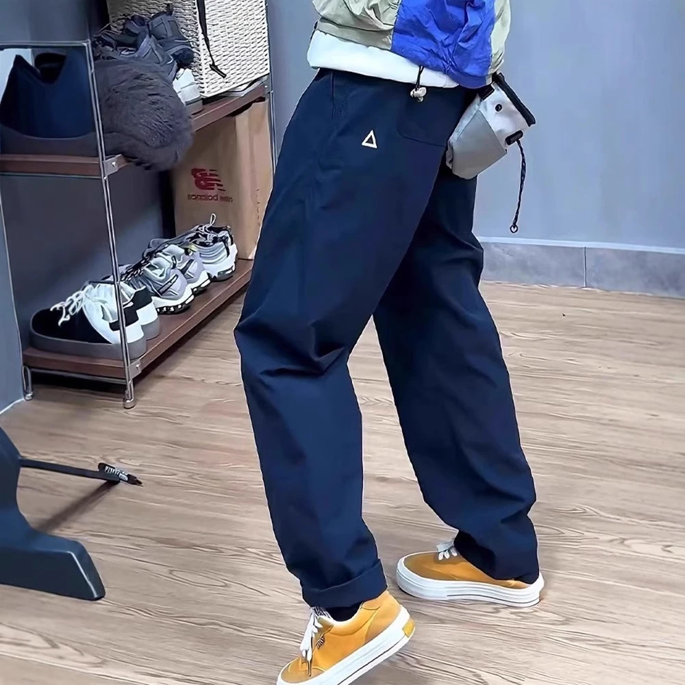 2025新款机能小三角白标宽松锥形薄款美式工装长裤男女同款休闲裤