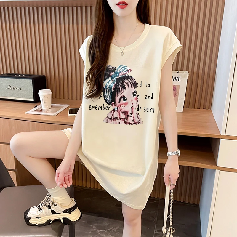 夏季网红洋气炸街女装2025新款爆款宽松大版设计感无袖背心T恤裙