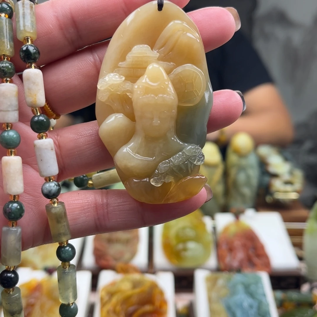 岫玉未镶嵌挂件挂件