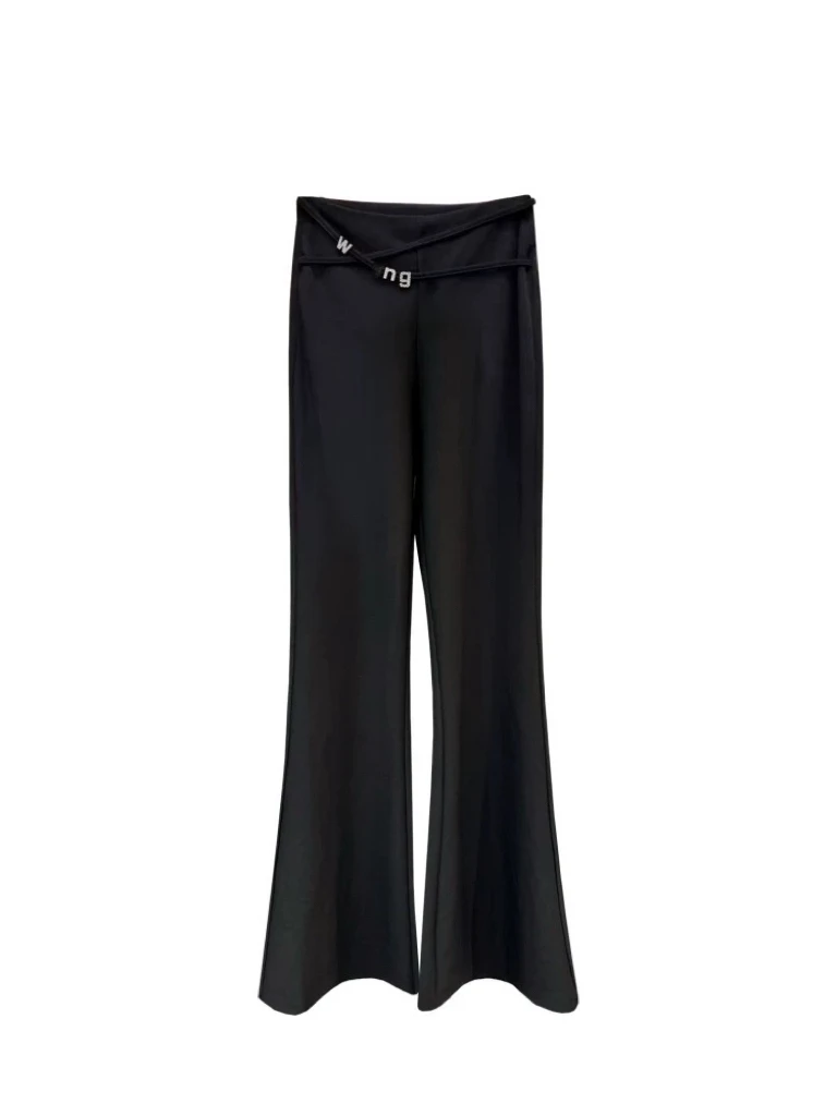 黑色高级感高腰垂感百搭拖地微喇西装裤女春夏修身显瘦88151