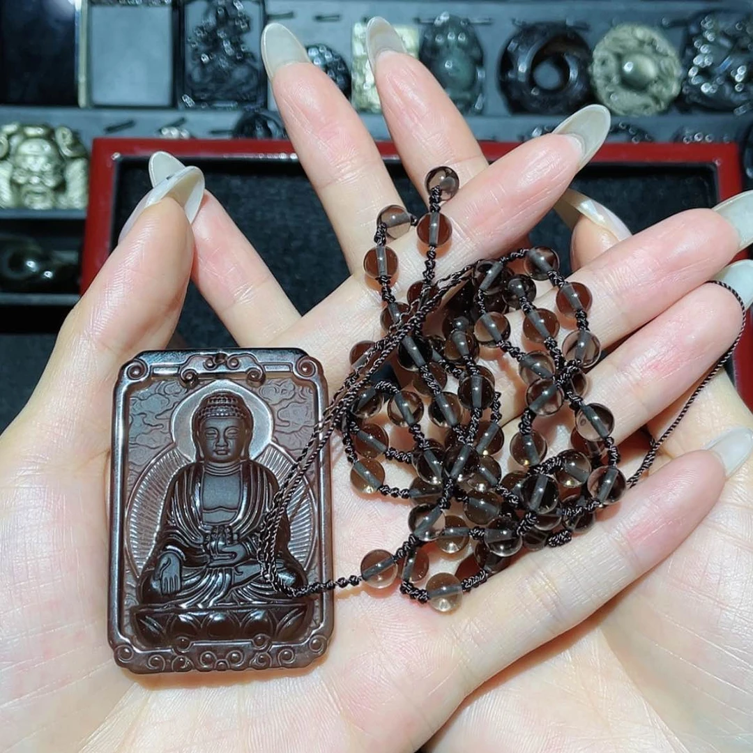 【闪购商品】未镶嵌黑曜岩套链.*源