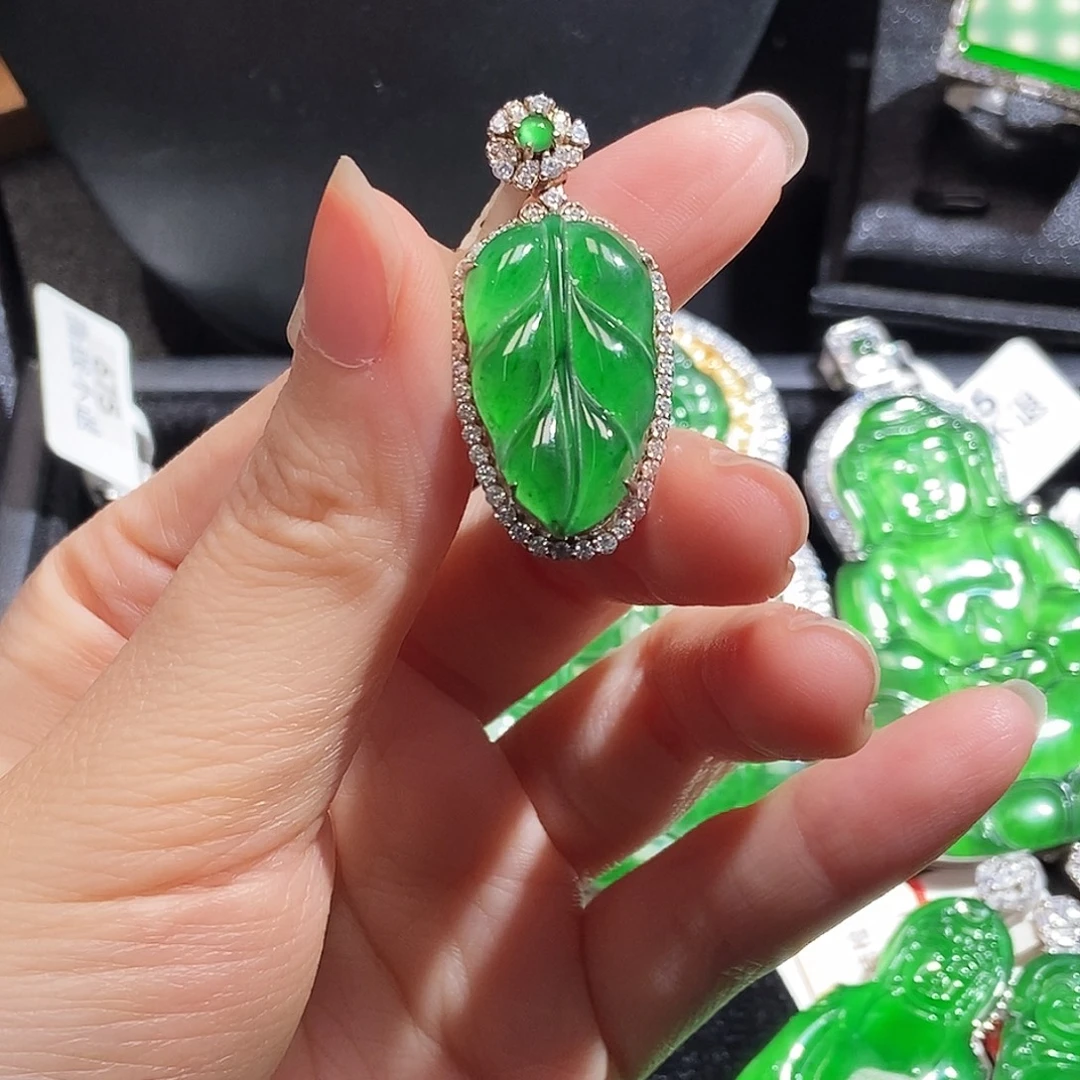 翡翠银S925镶嵌吊坠(不含链)