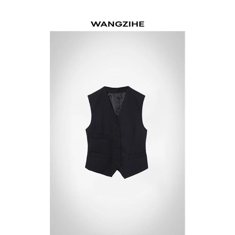 WZH【西装马甲】秋季新款韩系百搭高品质羊毛套装无袖V领西装马甲