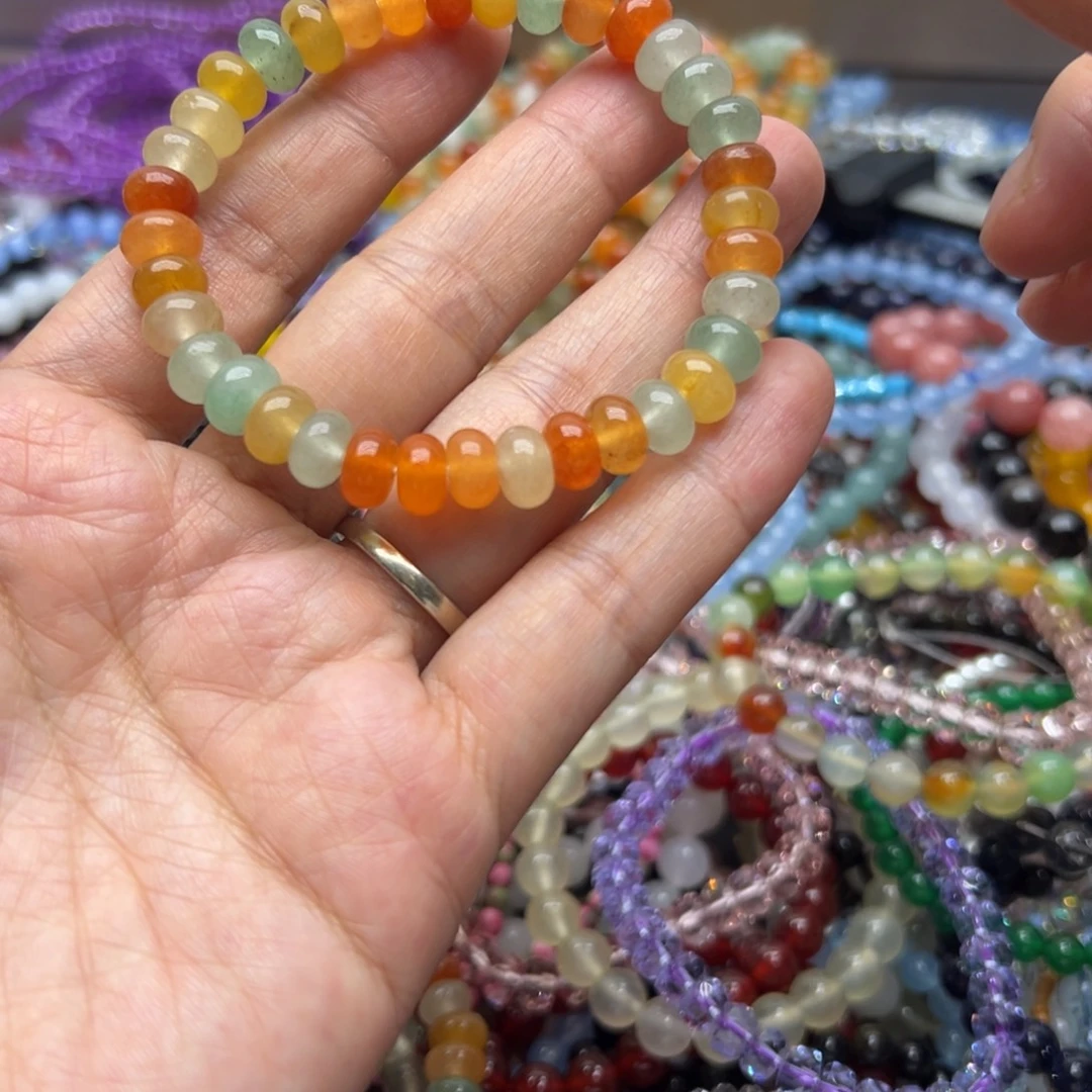 烟晶手链未镶嵌算盘彩色